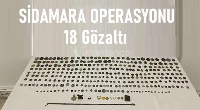 Karaman'daki Sidamara operasyonunda 18 gözaltı