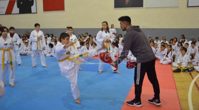 Karaman'da tekvando kuşak sınavı yapıldı