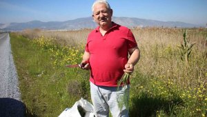 Yol kenarından günde 70 bağ toplayıp 700 lira kazanıyor