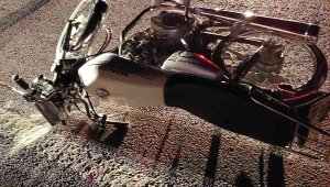 Devrilen motosikletin sürücüsü yaralandı