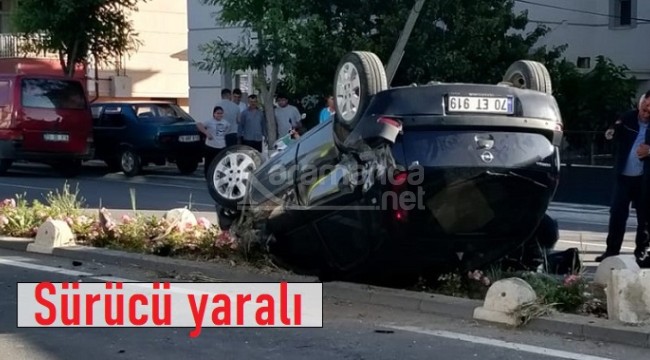 Karaman'da takla atan otomobilde 1 yaralı