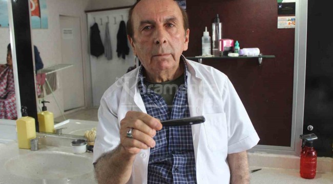 Emektar berber 53 yıldır mesleğini ilk günkü heyecan ile yapıyor