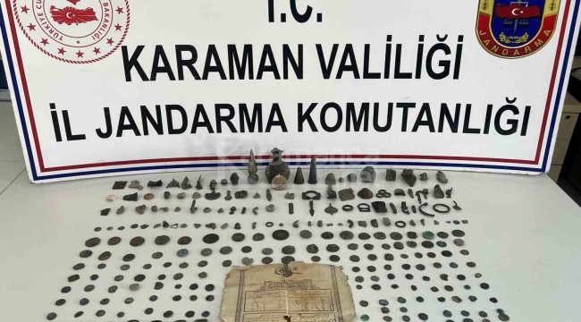 Karaman'da jandarmadan tarihi eser operasyonu