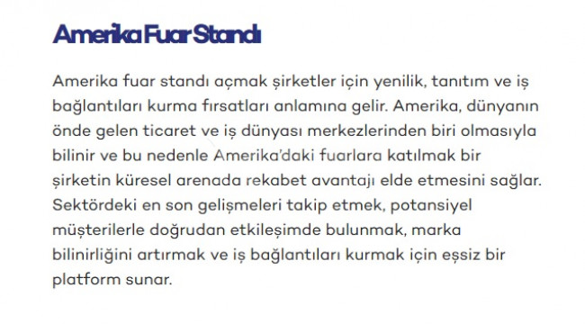 Amerika Fuar Standı