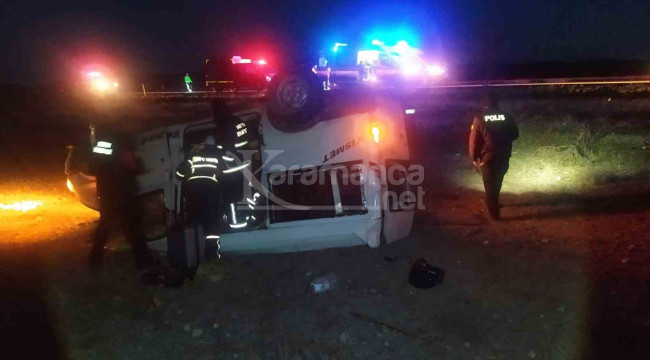 Karapınar'da minibüs şarampole devrildi: 6 yaralı