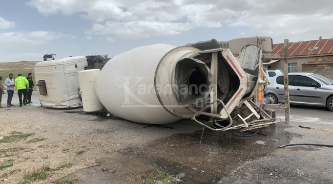 Devrilen beton mikserinde 1 yaralı