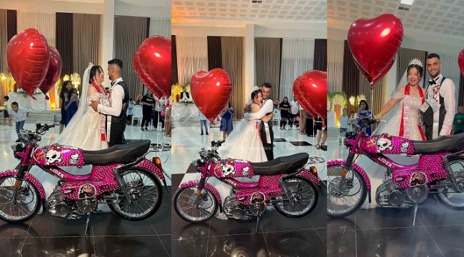 Düğünde gelini ve davetlileri şaşırtan hediye