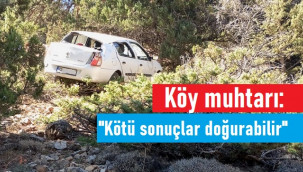 Otomobilin dere yatağına yuvarlandığı kaza muhtarı isyan ettirdi!