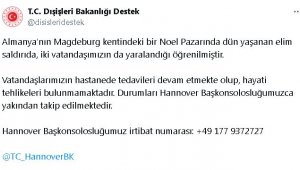 Almanya'daki Noel pazarı saldırısında 2 Türk yaralandı