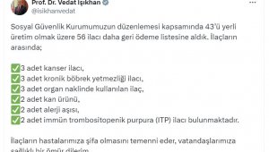 56 ilaç daha geri ödeme listesine alındı