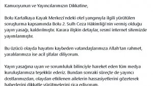 Otel yangınıyla ilgili yayın yasağı kaldırıldı