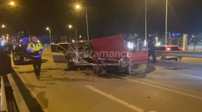 Karaman'da otomobillerin çarpıştığı kazada 1 hafif yaralı