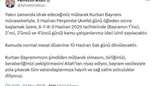 Kurban Bayramı tatili uzatılmadı