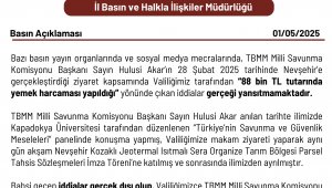 Valilikten '88 bin TL'lik yemek harcaması' iddialarına yalanlama