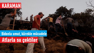 Karaman'da iki köy el ele verince orman kurtarıldı