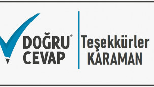 Doğru Cevap'dan Karaman'a teşekkür