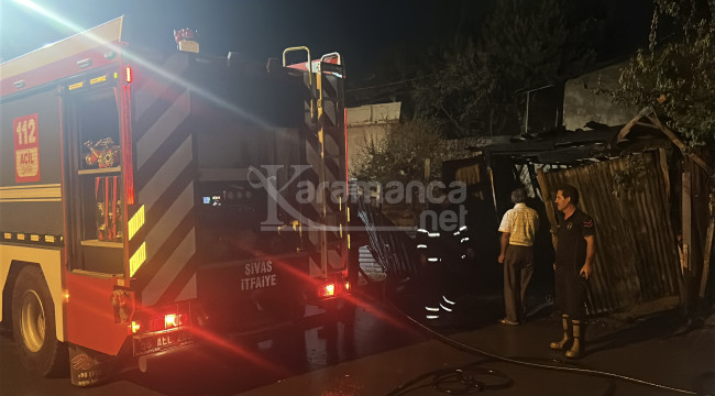 Tandırın bulunduğu garajda çıkan yangın söndürüldü