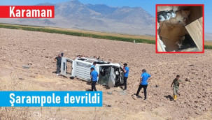 Köy yolunda şarampole devrilen araçta 1 yaralı