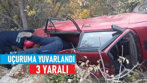 Köy yolundaki kazada yaralılar sedyeye bağlanan halatla taşındı