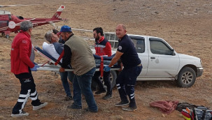 Dağda kalp krizi geçiren çoban, hava ambulansıyla kurtarıldı