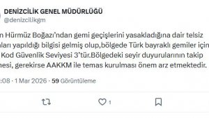 Türk gemilerine 'Hürmüz Boğazı' uyarısı