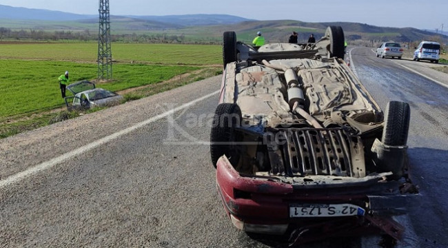 Ilgın'da 2 otomobil çarpıştı: 6 yaralı