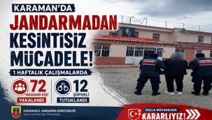 Karaman'da jandarmadan operasyon
