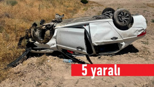 Ereğli'de takla atan otomobilde 5 yaralı
