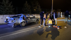 Otomobil takla attı; 1’i ağır 4 yaralı